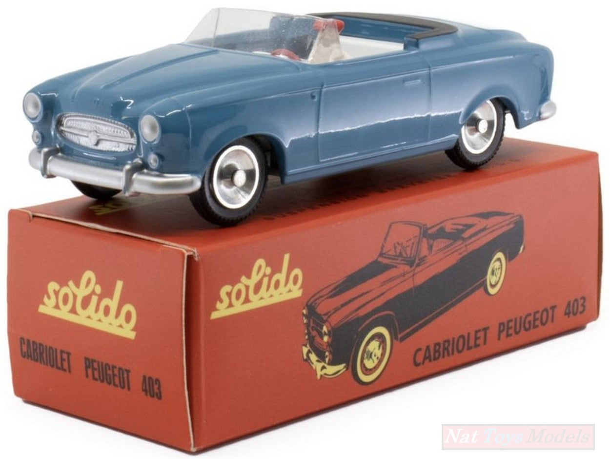 SCALE MODEL COMPATIBLE WITH PEUGEOT 403 CABRIOLET BLEU CLAIR CLUB SOLID 1:43 SOLID SL1001081