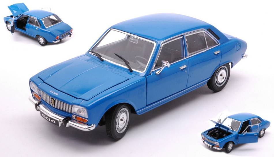 SCALE MODEL COMPATIBLE WITH PEUGEOT 504 1975 BLUE 1:24 WELLY WE24001