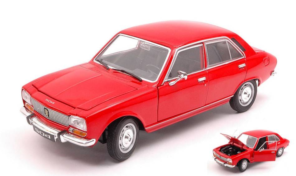 SCALE MODEL COMPATIBLE WITH PEUGEOT 504 1975 RED 1:24 WELLY WE24001R