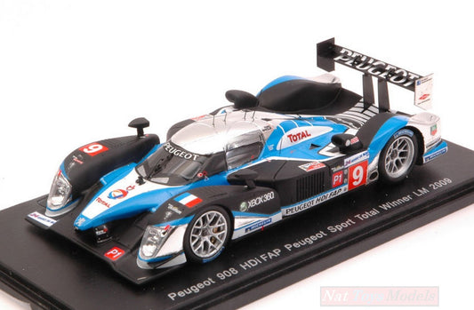 SCALE MODEL COMPATIBLE WITH PEUGEOT 908 N.9 WINNER LM 2009 D.BRABHAM-M.GENE -A.WURZ 1:43 REPROD. SPARK S43LM09