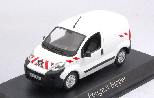 MODELLINO IN SCALA COMPATIBILE CON PEUGEOT BIPPER 2009 WHITE W/RED STRIPPING 1:43 NOREV NV479868