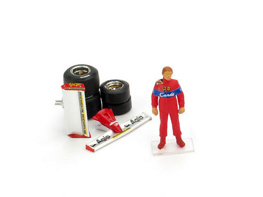 MODELLINO IN SCALA COMPATIBILE CON PILOTINO D.PIRONI + ALETTONI + SET GOMME 1:43 BRUMM BMCH02T