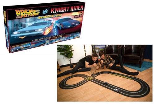 MODÈLE RÉDUIT COMPATIBLE AVEC TRACK BACK TO THE FUTURE VS KNIGHT RIDER 1:32 SCALEXTRIC C1431P