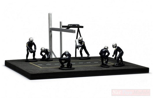 SCALE MODEL COMPATIBLE WITH PIT STOP SET 6 FIGURES AND ACCESSORIES BLUE WITH DECALS 1:43 IXO MODEL FIG002SET