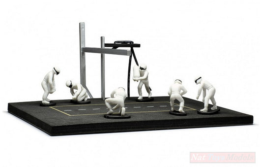 SCALE MODEL COMPATIBLE WITH PIT STOP SET 6 FIGURES AND ACCESSORIES WHITE NO DECALS 1:43 IXO MODEL FIG004SET