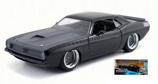 MODELLINO IN SCALA COMPATIBILE CON PLYMOUTH BARRACUDA 1970 FAST & FURIOUS 7 BLACK 1:24 JADA TOYS JADA97195
