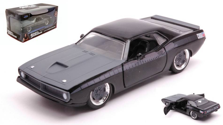 SCALE MODEL COMPATIBLE WITH PLYMOUTH BARRACUDA "FAST &amp; FURIOUS" BLACK 1:32 JADA TOYS JADA97206