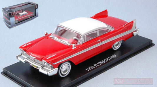 MODELE REDUIT COMPATIBLE AVEC PLYMOUTH FURY 1958 CHRISTINE RED WHITE 1:43 GREENLIGHT GREEN86529