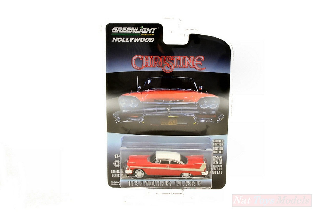 SCALE MODEL COMPATIBLE WITH PLYMOUTH FURY EVIL VERSION CHRISTINE 1983 1:64 GREENLIGHT GREEN44840B