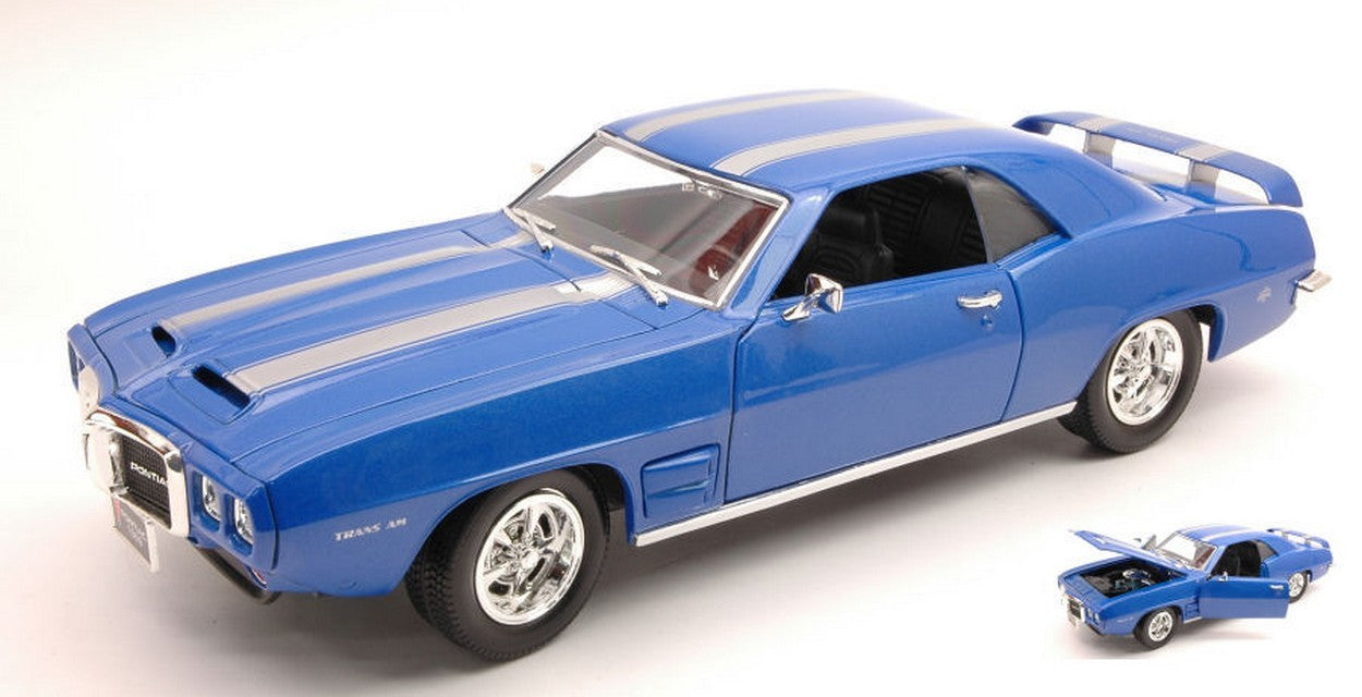 MODELLINO IN SCALA COMPATIBILE CON PONTIAC FIREBIRD TRANS AM 1969 BLUE MET.1:18 YAT MING YM92368MB