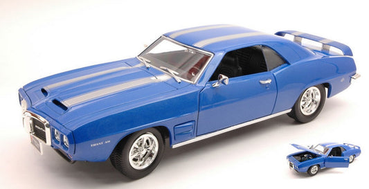 MODELLINO IN SCALA COMPATIBILE CON PONTIAC FIREBIRD TRANS AM 1969 BLUE MET.1:18 YAT MING YM92368MB
