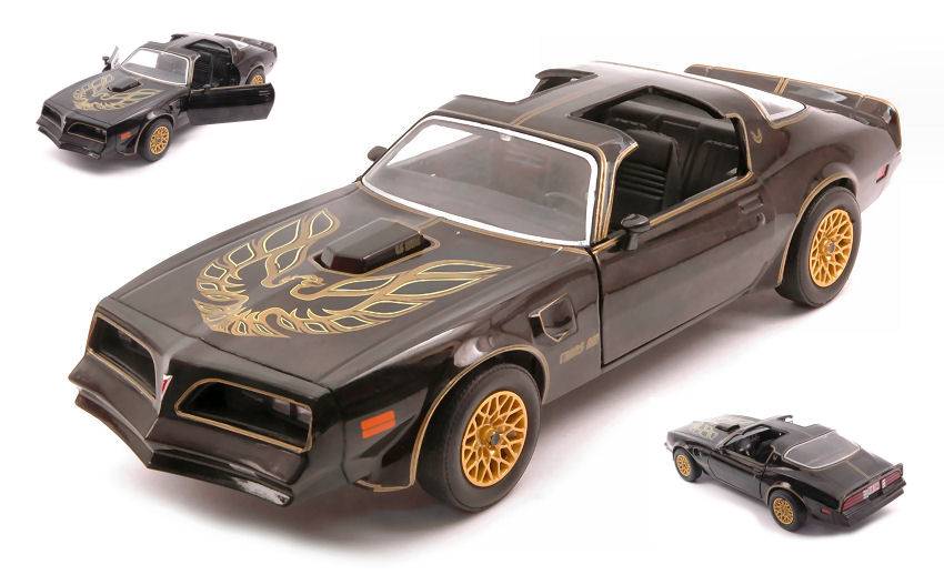 SCALE MODEL COMPATIBLE WITH PONTIAC FIREBIRD TRANS AM STARLITE BLACK WITH GOLDEN EAGLE HOOD 1:24 GREENLIGHT GREEN84036