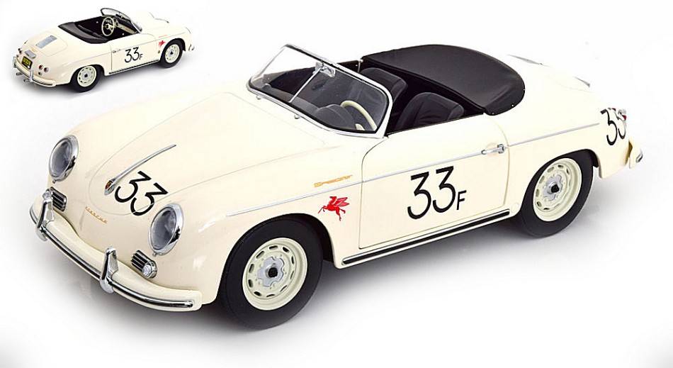 SCALE MODEL COMPATIBLE WITH PORSCHE 356 A SPEEDSTER N.33 JAMES 1955 WHITE 1:12 KK SCALE KKDC120096