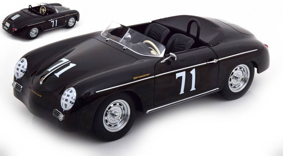 SCALE MODEL COMPATIBLE WITH PORSCHE 356 A SPEEDSTER N.71 STEVE 1955 BLACK 1:12 KK SCALE KKDC120097