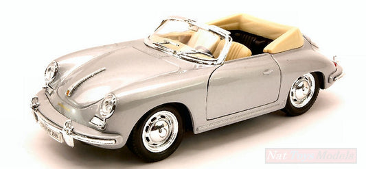 SCALE MODEL COMPATIBLE WITH PORSCHE 356 B CABRIO 1960 SILVER 1:24 WELLY WE1316S