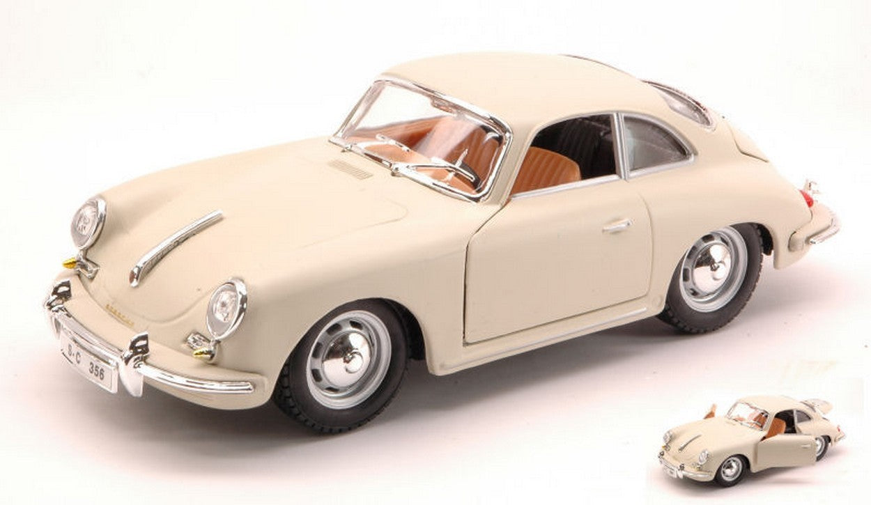 SCALE MODEL COMPATIBLE WITH PORSCHE 356 B COUPE 1961 WHITE-CREAM 1:24 BURAGO BU22079W