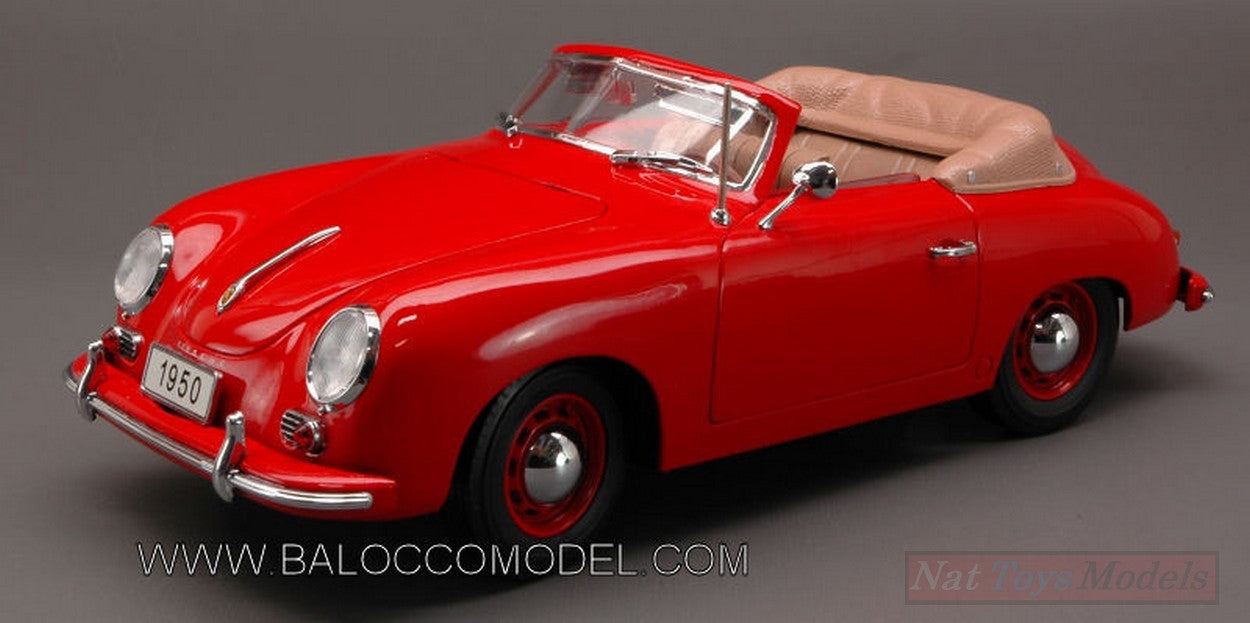SCALE MODEL COMPATIBLE WITH PORSCHE 356 CABRIO 1950 RED 1:18 SIGNATURE SIGN38201R
