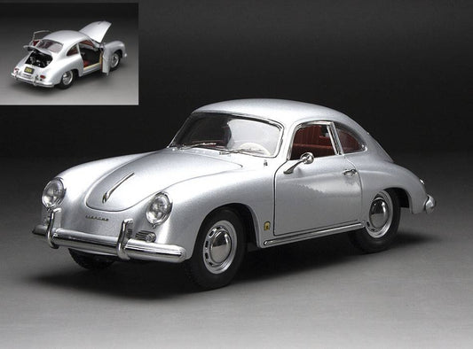 MODELLINO IN SCALA COMPATIBILE CON PORSCHE 356A 1500 GS CARRERA GT 1957 SILVER 1:18 SUNSTAR SS1351
