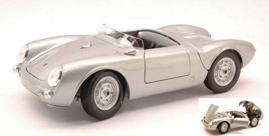 SCALE MODEL COMPATIBLE WITH PORSCHE 550 A SPYDER 1953 SILVER 1:18 MAISTO MI31843