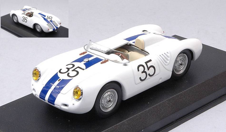 SCALE MODEL COMPATIBLE WITH PORSCHE 550 RS N.35 24 H LM 1957 HUGUS-GODIN DE BEAUFORT 1:43 BEST MODEL BT9619-2