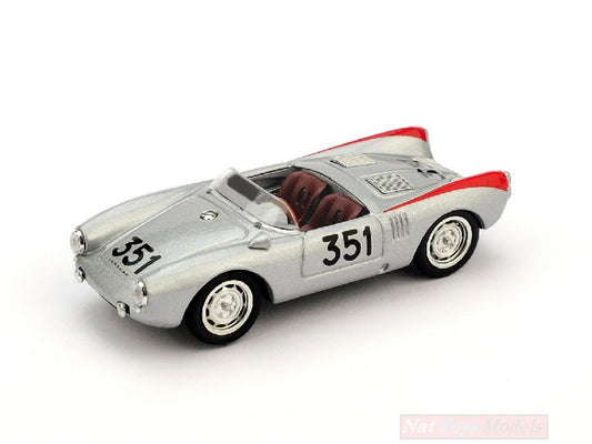 MODELLINO IN SCALA COMPATIBILE CON PORSCHE 550 SPIDER N.351 6th MM 1954 HERRMANN-LINGE 1:43 BRUMM BM0195