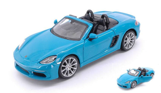SCALE MODEL COMPATIBLE WITH PORSCHE 718 BOXSTER CABRIOLET BLUEGREEN 1:24 BURAGO BU21087B