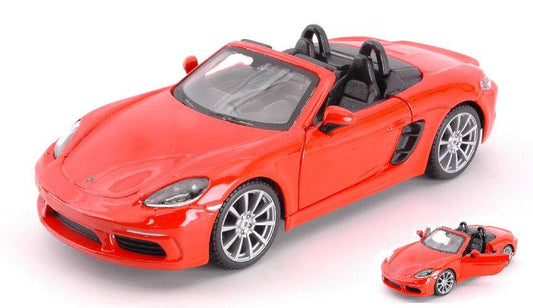 SCALE MODEL COMPATIBLE WITH PORSCHE 718 BOXSTER CABRIOLET ORANGE 1:24 BURAGO BU21087O