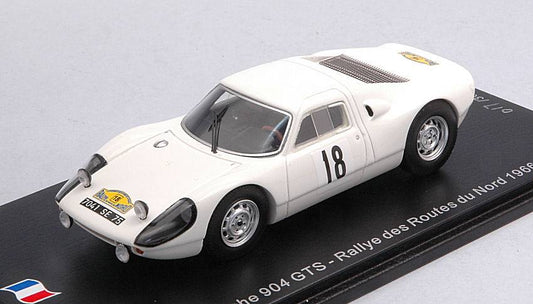 SCALE MODEL COMPATIBLE WITH PORSCHE 904 GTS N.18 RALLY DES ROUTES DU NORD 1966 SCHLESSER 1:43 SPARK MODEL SF166
