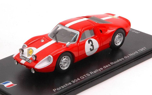 SCALE MODEL COMPATIBLE WITH PORSCHE 904 GTS N.3 RALLYE DES ROUTES DU NORD 1966 ROQUES-DUMOUSS.1:43 SPARK MODEL SF165