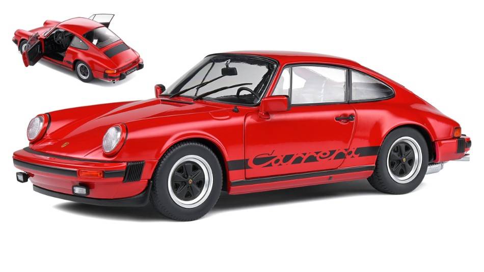 MODELLINO IN SCALA COMPATIBILE CON PORSCHE 911 3.0 CARRERA 1977 RED 1:18 SOLIDO SL1802606