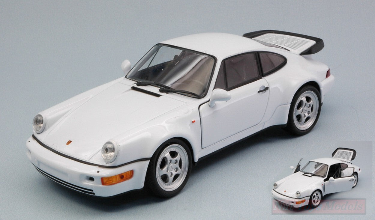 SCALE MODEL COMPATIBLE WITH PORSCHE 911 (964) TURBO WHITE 1:24 WELLY WE24023WE