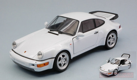 SCALE MODEL COMPATIBLE WITH PORSCHE 911 (964) TURBO WHITE 1:24 WELLY WE24023WE