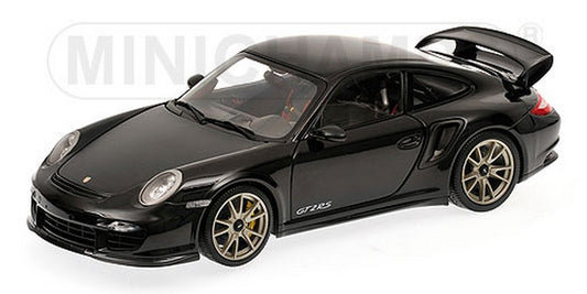 MODELLINO IN SCALA COMPATIBILE CON PORSCHE 911 997 II GT2 RS 2011 BLACK WITH SILVER WHEELS 1:18 MINICHAMPS PM100069401