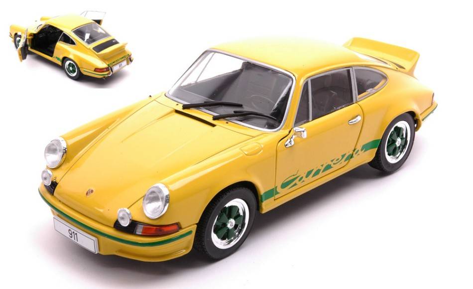 SCALE MODEL COMPATIBLE WITH PORSCHE 911 CARRERA 2.7 RS 1972 YELLOW/GREEN 1:24 WHITEBOX WB124189