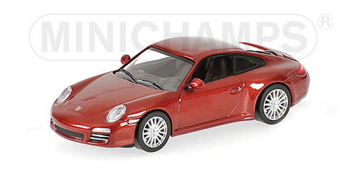 MODELLINO IN SCALA COMPATIBILE CON PORSCHE 911 CARRERA 4S 2008 RED 1:64 MINICHAMPS PM640066460