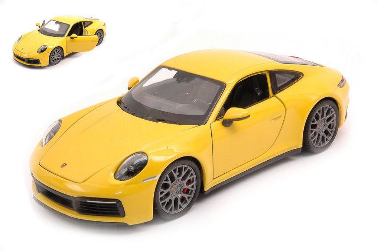 SCALE MODEL COMPATIBLE WITH PORSCHE 911 CARRERA 4S YELLOW 1:24 WELLY WE24099WY