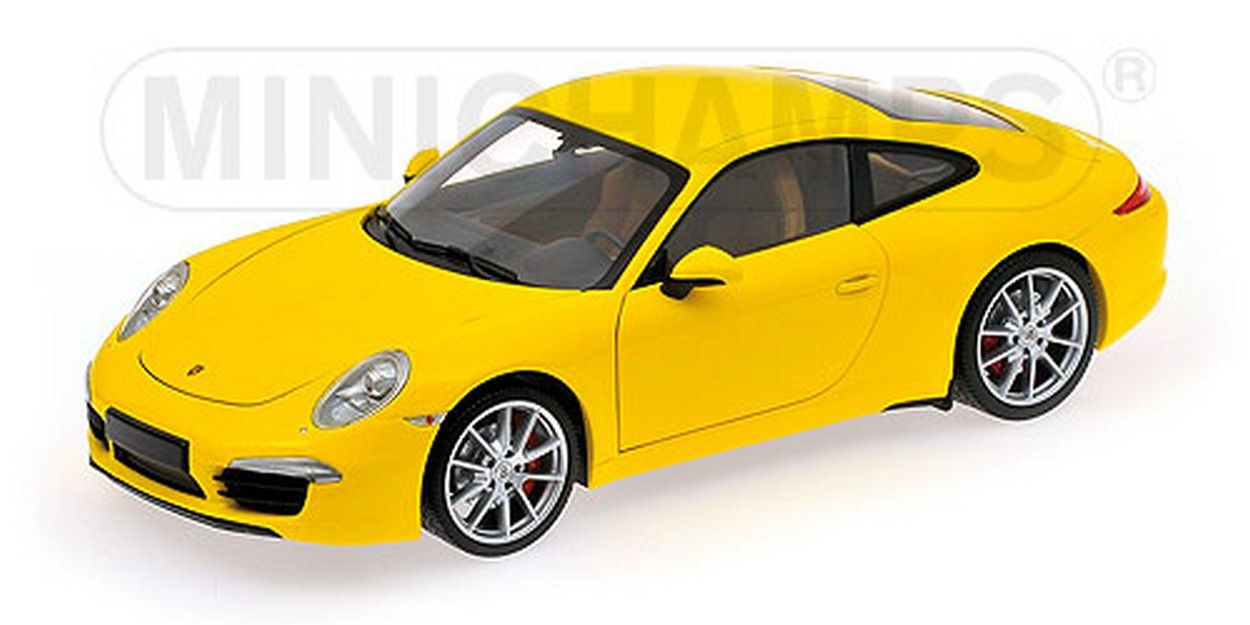 MODELLINO IN SCALA COMPATIBILE CON PORSCHE 911 CARRERA S 991 2011 YELLOW 1:18 MINICHAMPS PM100061021
