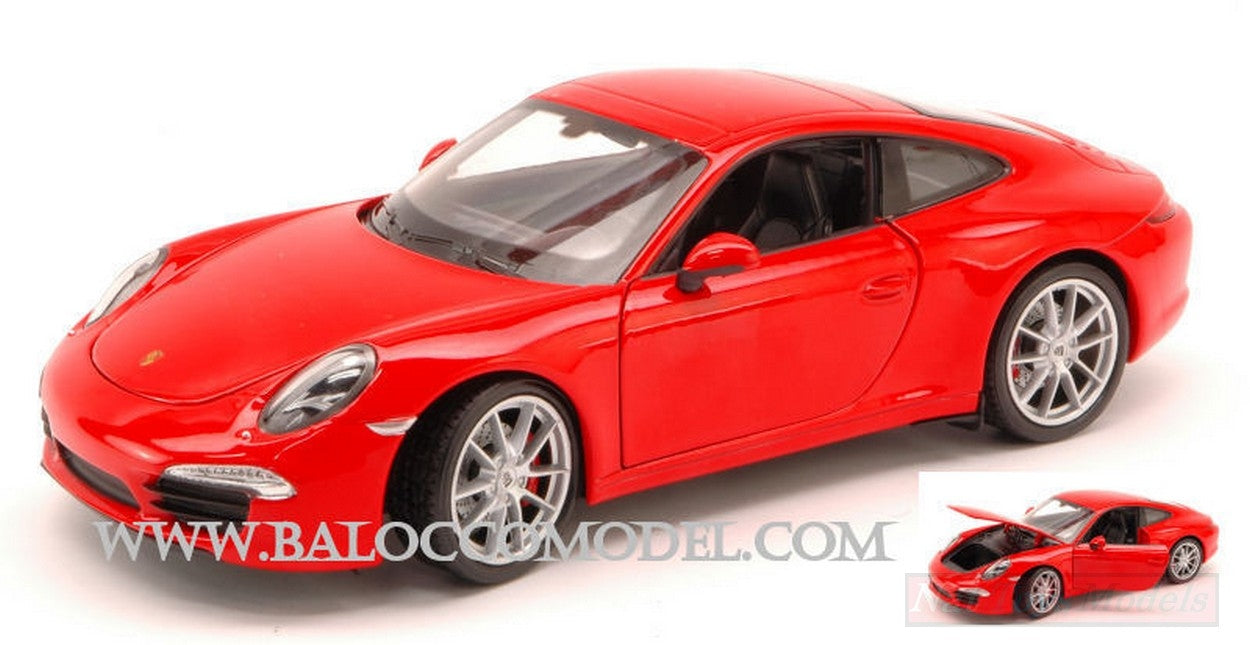 SCALE MODEL COMPATIBLE WITH PORSCHE 911 CARRERA S (991) 2012 RED 1:24 WELLY WE0211