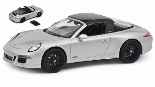 MODELLINO IN SCALA COMPATIBILE CON PORSCHE 911 CARRERA TARGA 4 GTS CABRIO 2014 SILVER 1:43 SCHUCO SH450759800