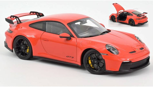 MODELLINO IN SCALA COMPATIBILE CON PORSCHE 911 GT3 2021 ORANGE 1:18 NOREV NV187300