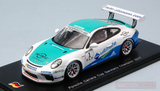 SCALE MODEL COMPATIBLE WITH PORSCHE 911 GT3 CUP N.1 GERMANY CHAMPION 2017 DENNIS OLSEN 1:43 SPARK MODEL SG262