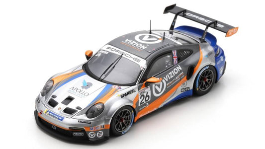 SCALE MODEL COMPATIBLE WITH PORSCHE 911 GT3 N.26 CARRERA CUP BRITAIN CHAMPION 2022 K.JEWISS 1:43 SPARK MODEL UK018