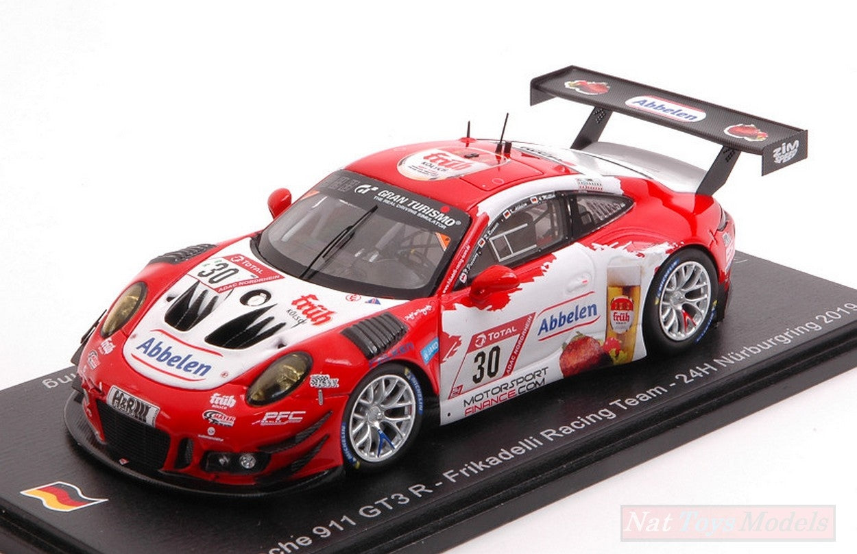 SCALE MODEL COMPATIBLE WITH PORSCHE 911 GT3 N.30 24 H NURB.2019 MULLER-RENAUER-PREINING-ABB.1:43 SPARK MODEL SG548