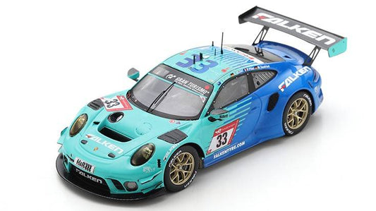 SCALE MODEL COMPATIBLE WITH PORSCHE 911 GT3 N.33 9th 24 H NURBURGRING 2022 EVANS-MULLER-PILET-SEEF. SPARK MODEL SG845