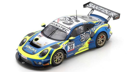 SCALE MODEL COMPATIBLE WITH PORSCHE 911 GT3 N.39 PRO-AM CLASS 24 H SPA 2022 HAMON-BAMBER-BHIROMB SPARK MODEL SB519