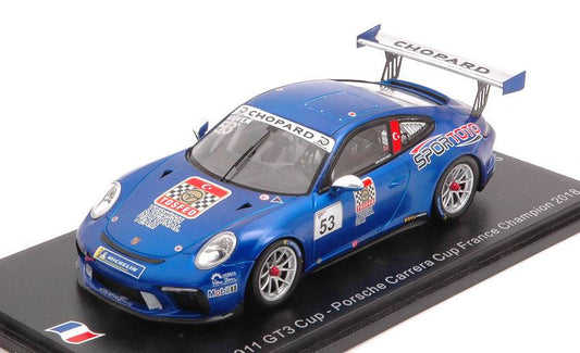 SCALE MODEL COMPATIBLE WITH PORSCHE 911 GT3 N.53 CARRERA CUP FRANCE CHAMPION 2018 A.GUVEN 1:43 SPARK MODEL SF140