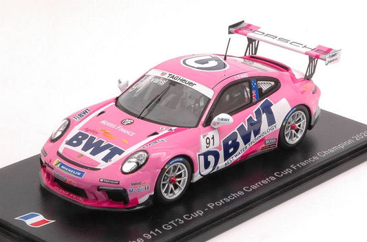 SCALE MODEL COMPATIBLE WITH PORSCHE 911 GT3 N.91 CARRERA CUP FRANCE CHAMPION 2020 JAXON EVANS 1:43 SPARK MODEL SF249