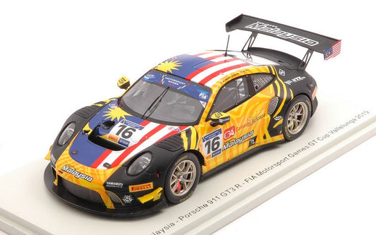SCALE MODEL COMPATIBLE WITH PORSCHE 911 GT3 R N.16 FIA GT VALLELUNGA 2019 A.D'SILVA-W.TAN 1:43 SPARK MODEL S6316