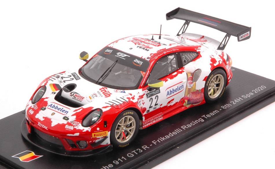 SCALE MODEL COMPATIBLE WITH PORSCHE 911 GT3 R N.22 8th 24 H SPA 2020 BERGMEISTER-MAKOWIECKI-OLSEN 1:43 SPARK MODEL SB376