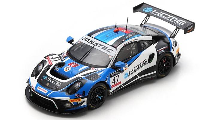 SCALE MODEL COMPATIBLE WITH PORSCHE 911 GT3 R N.47 7th 24 H SPA 2022 OLSEN-TANDY-VANTHOOR 1:43 SPARK MODEL SB502